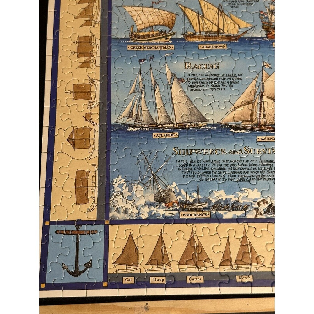 WHITE MOUNTAIN Puzzles "Sailing Ships and Seafaring", COMPLETE 1000 PC 2003 - Picture 3 of 6